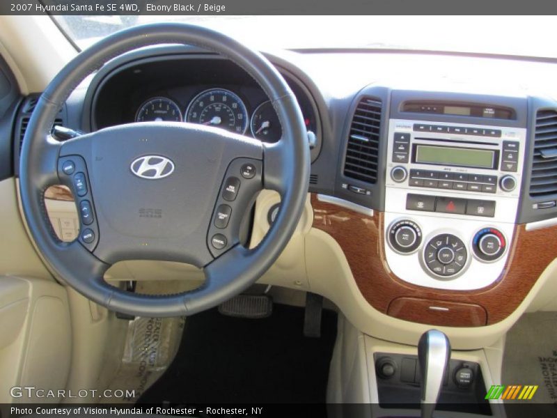 Ebony Black / Beige 2007 Hyundai Santa Fe SE 4WD