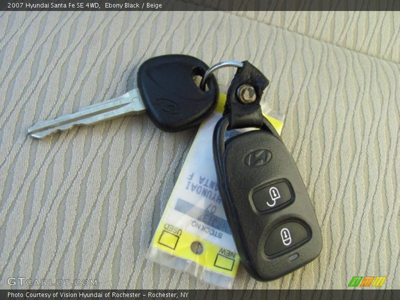 Ebony Black / Beige 2007 Hyundai Santa Fe SE 4WD