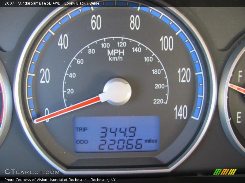 Ebony Black / Beige 2007 Hyundai Santa Fe SE 4WD