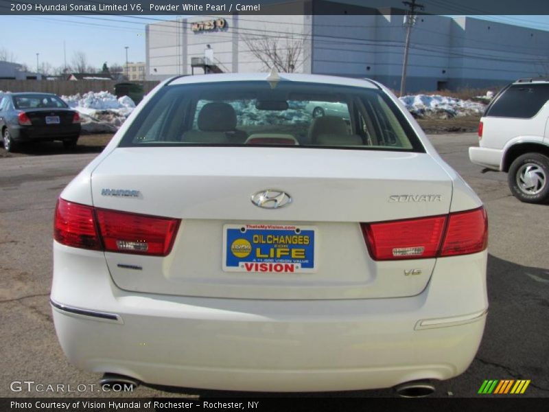 Powder White Pearl / Camel 2009 Hyundai Sonata Limited V6
