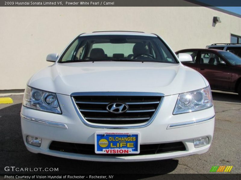 Powder White Pearl / Camel 2009 Hyundai Sonata Limited V6