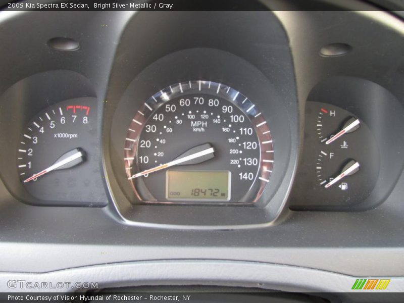 Bright Silver Metallic / Gray 2009 Kia Spectra EX Sedan
