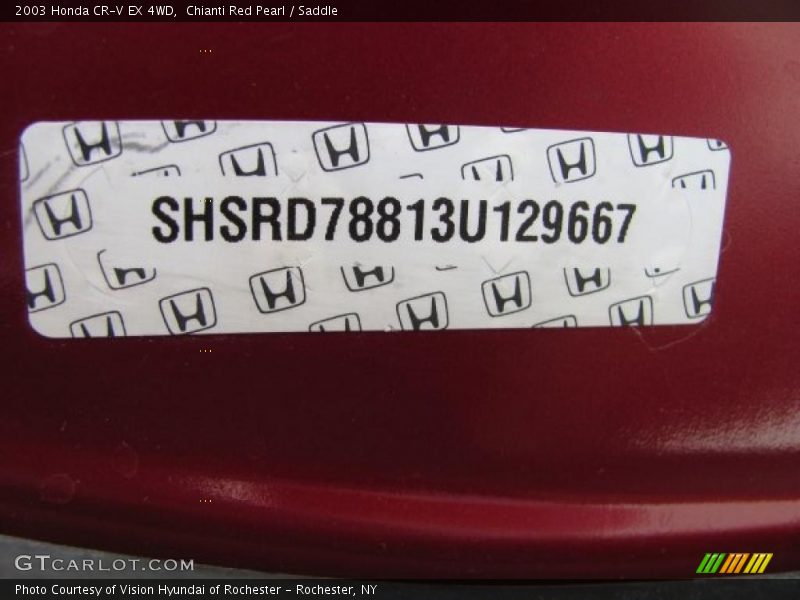 Chianti Red Pearl / Saddle 2003 Honda CR-V EX 4WD