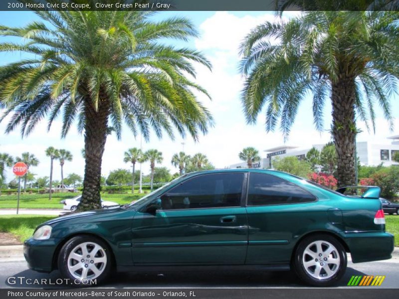 Clover Green Pearl / Gray 2000 Honda Civic EX Coupe