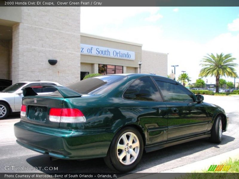 Clover Green Pearl / Gray 2000 Honda Civic EX Coupe