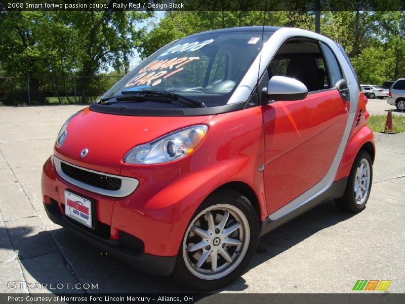 Rally Red / Design Black 2008 Smart fortwo passion coupe