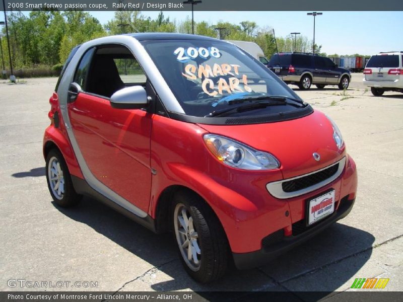 Rally Red / Design Black 2008 Smart fortwo passion coupe