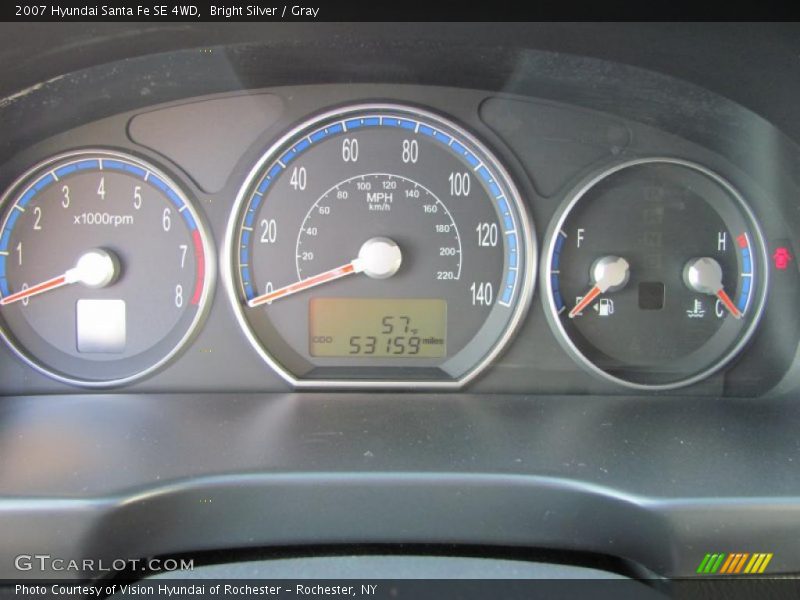 Bright Silver / Gray 2007 Hyundai Santa Fe SE 4WD