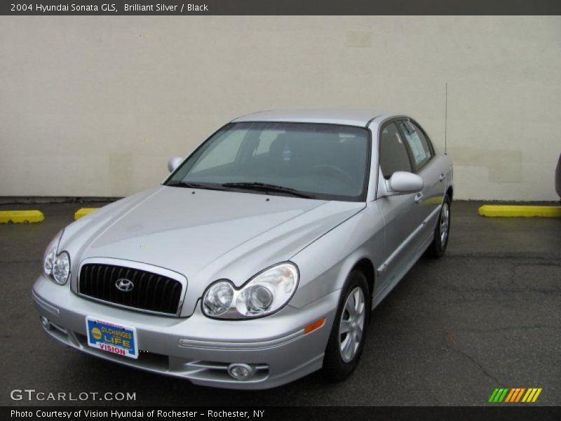 Brilliant Silver / Black 2004 Hyundai Sonata GLS