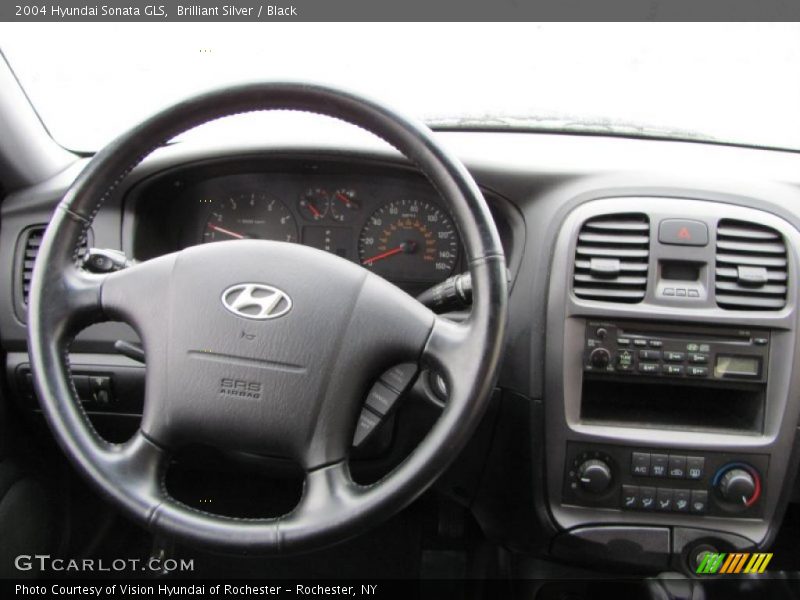 Brilliant Silver / Black 2004 Hyundai Sonata GLS