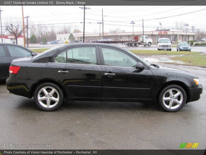 Ebony Black / Beige 2007 Hyundai Sonata Limited V6