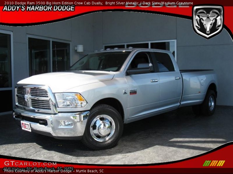 Bright Silver Metallic / Dark Slate/Medium Graystone 2010 Dodge Ram 3500 Big Horn Edition Crew Cab Dually