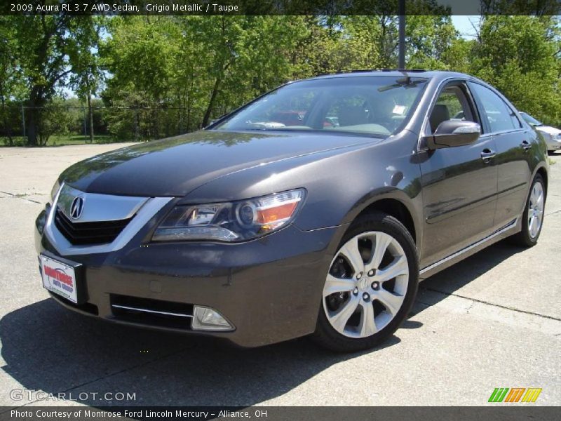 Grigio Metallic / Taupe 2009 Acura RL 3.7 AWD Sedan