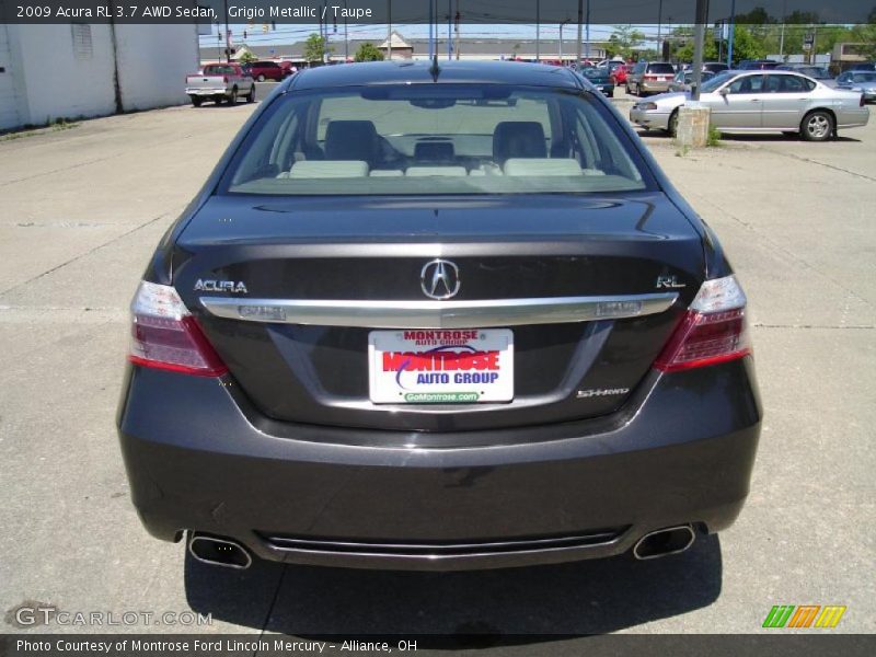 Grigio Metallic / Taupe 2009 Acura RL 3.7 AWD Sedan