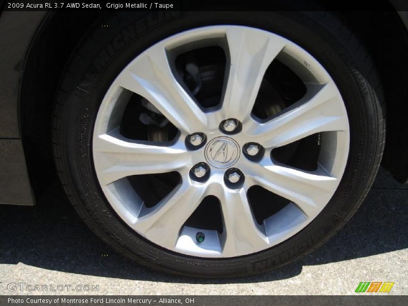 Grigio Metallic / Taupe 2009 Acura RL 3.7 AWD Sedan