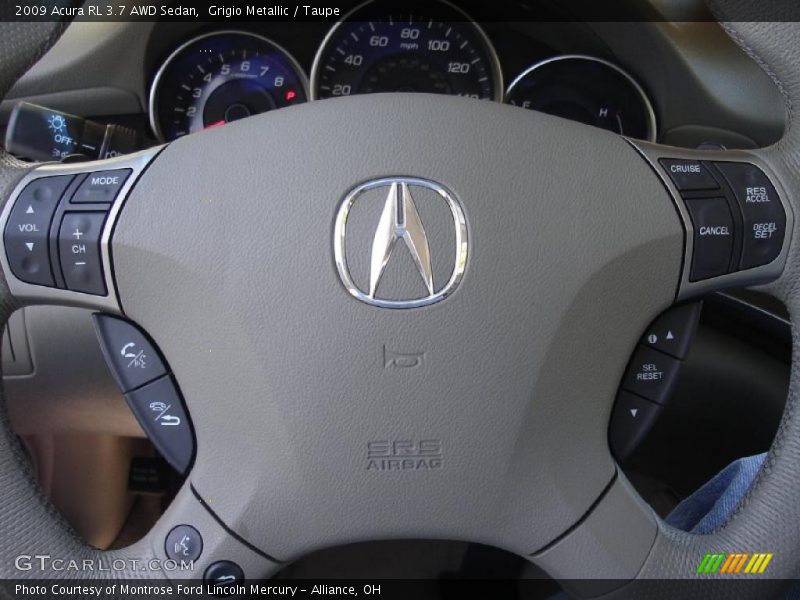 Grigio Metallic / Taupe 2009 Acura RL 3.7 AWD Sedan