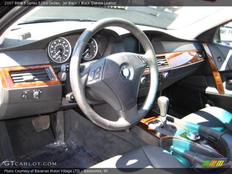 Jet Black / Black Dakota Leather 2007 BMW 5 Series 525xi Sedan