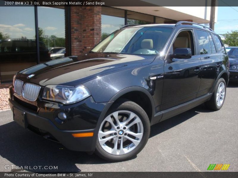 Black Sapphire Metallic / Sand Beige 2007 BMW X3 3.0si
