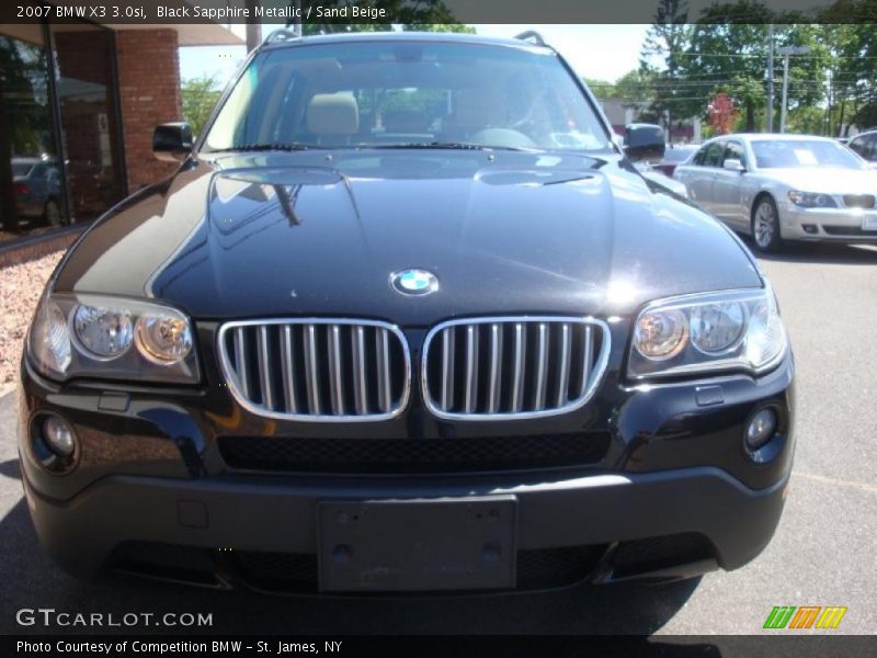 Black Sapphire Metallic / Sand Beige 2007 BMW X3 3.0si