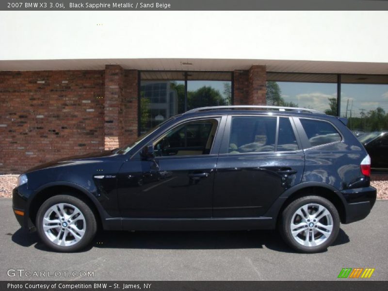 Black Sapphire Metallic / Sand Beige 2007 BMW X3 3.0si