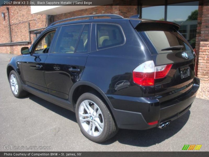 Black Sapphire Metallic / Sand Beige 2007 BMW X3 3.0si