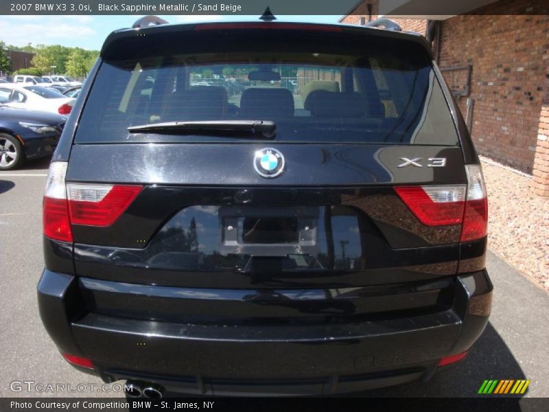 Black Sapphire Metallic / Sand Beige 2007 BMW X3 3.0si
