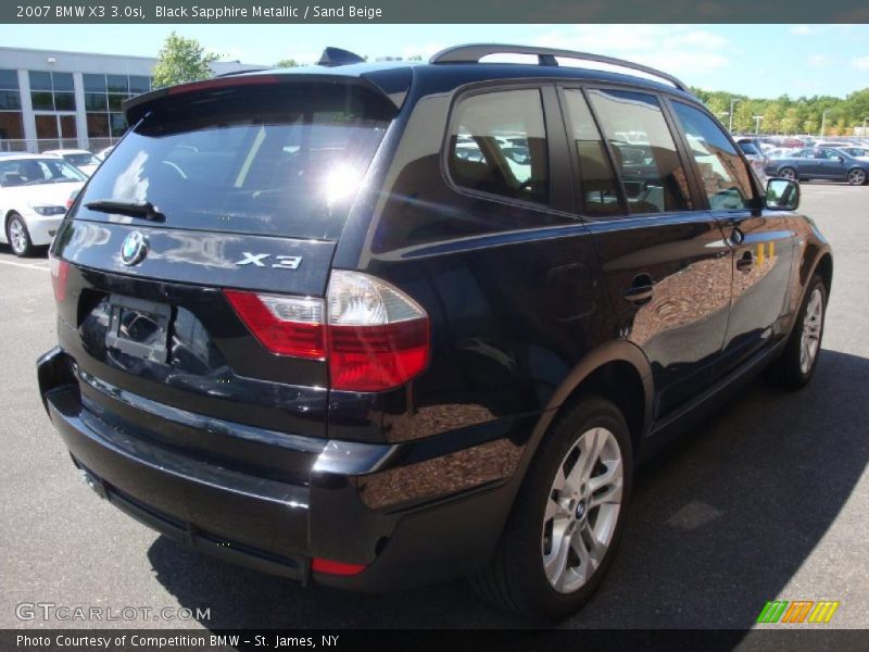 Black Sapphire Metallic / Sand Beige 2007 BMW X3 3.0si