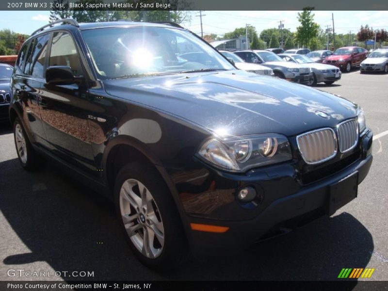 Black Sapphire Metallic / Sand Beige 2007 BMW X3 3.0si