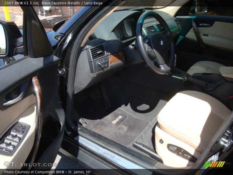 Black Sapphire Metallic / Sand Beige 2007 BMW X3 3.0si