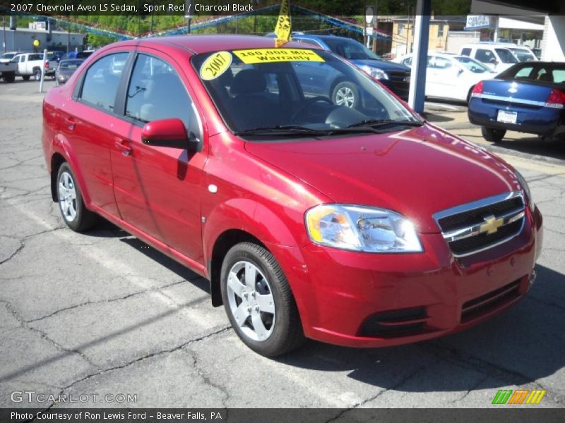 Sport Red / Charcoal Black 2007 Chevrolet Aveo LS Sedan