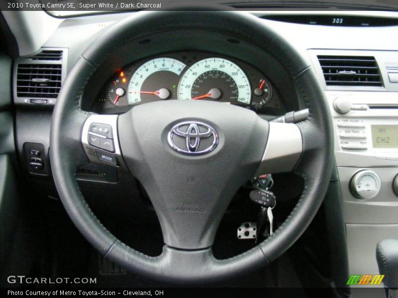 Super White / Dark Charcoal 2010 Toyota Camry SE