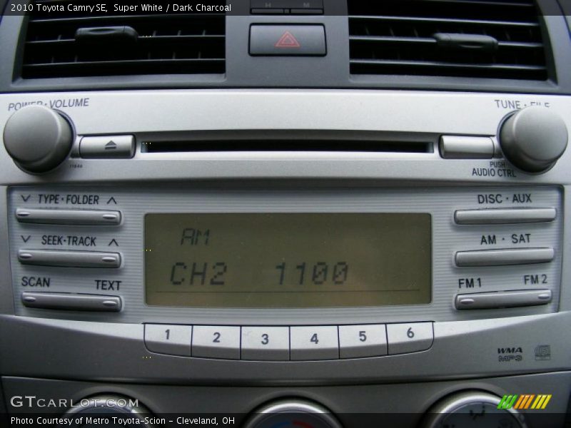 Super White / Dark Charcoal 2010 Toyota Camry SE