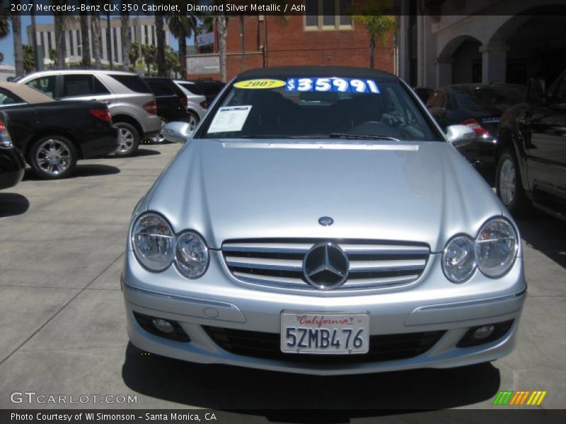 Diamond Silver Metallic / Ash 2007 Mercedes-Benz CLK 350 Cabriolet