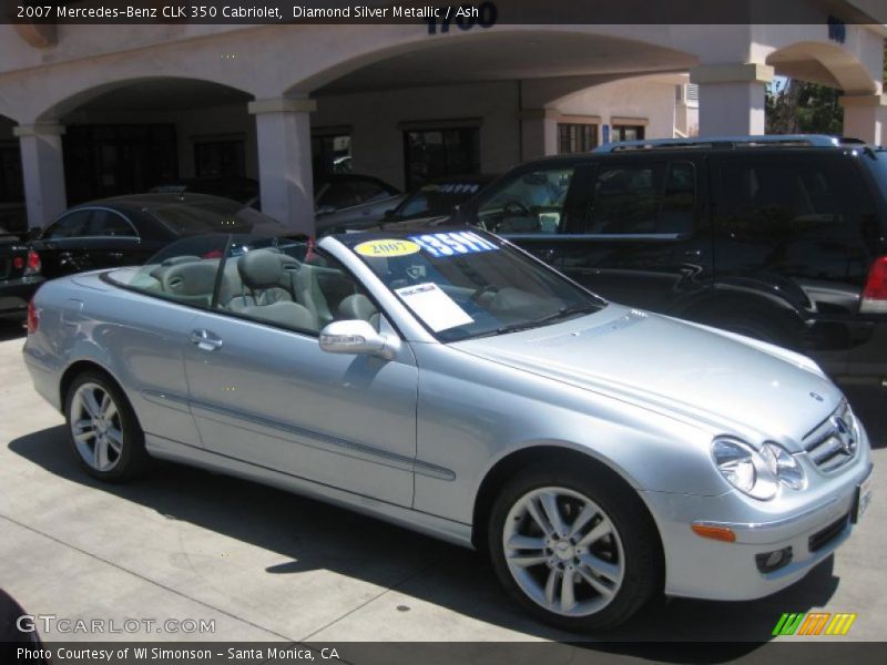 Diamond Silver Metallic / Ash 2007 Mercedes-Benz CLK 350 Cabriolet