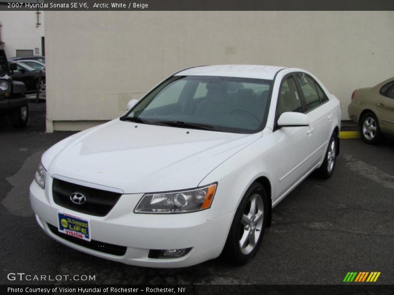 Arctic White / Beige 2007 Hyundai Sonata SE V6