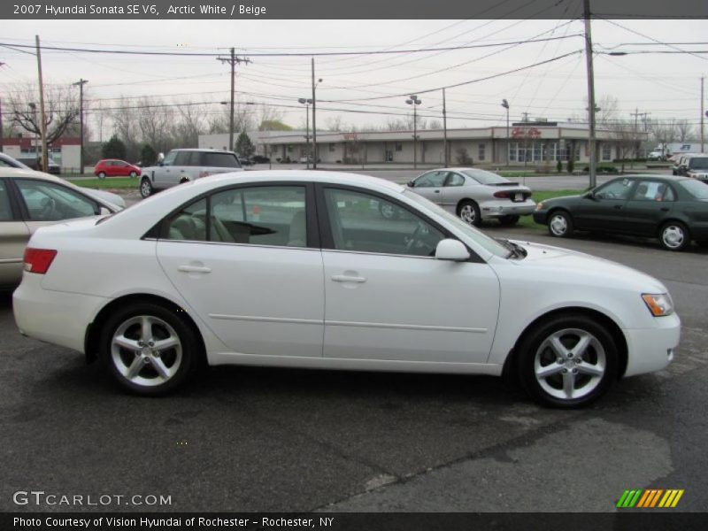 Arctic White / Beige 2007 Hyundai Sonata SE V6