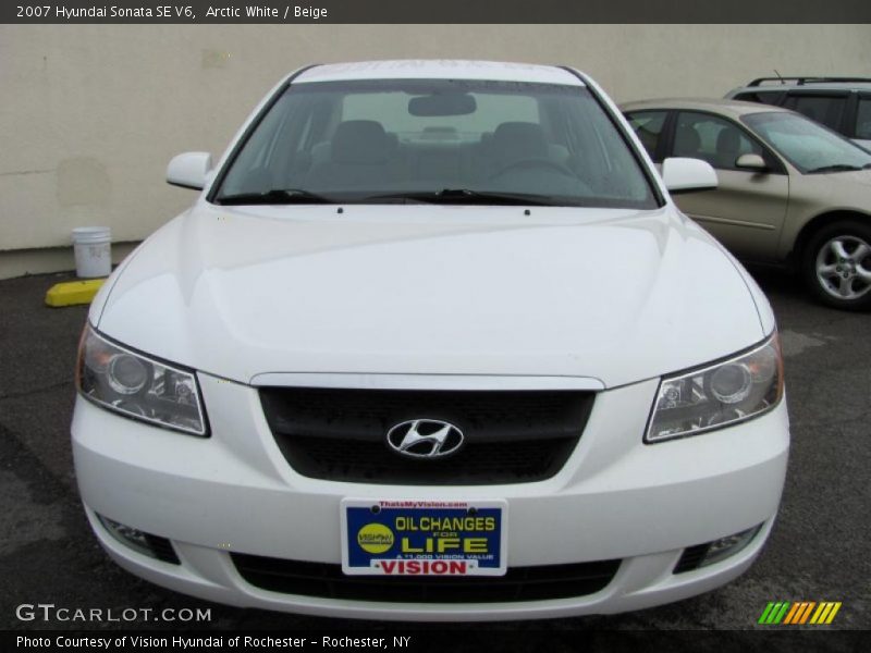 Arctic White / Beige 2007 Hyundai Sonata SE V6
