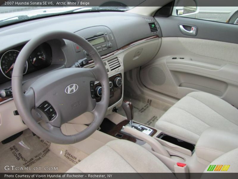 Arctic White / Beige 2007 Hyundai Sonata SE V6