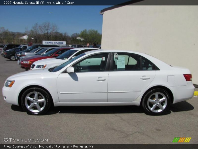 Arctic White / Gray 2007 Hyundai Sonata SE V6