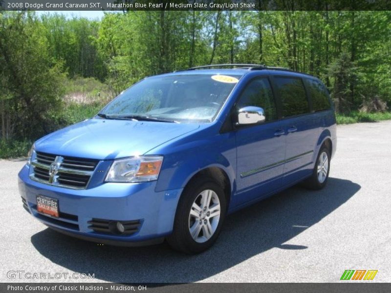 Marathon Blue Pearl / Medium Slate Gray/Light Shale 2008 Dodge Grand Caravan SXT