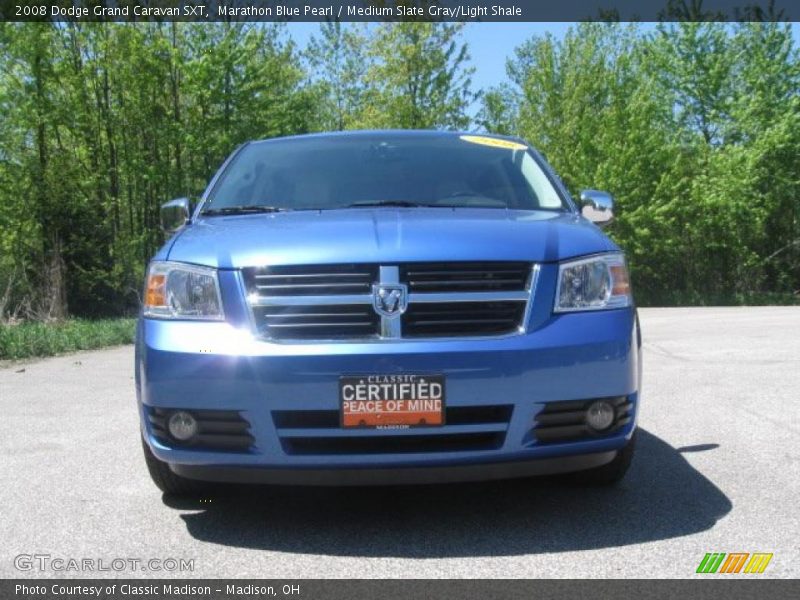 Marathon Blue Pearl / Medium Slate Gray/Light Shale 2008 Dodge Grand Caravan SXT