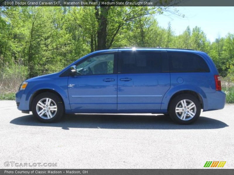 Marathon Blue Pearl / Medium Slate Gray/Light Shale 2008 Dodge Grand Caravan SXT