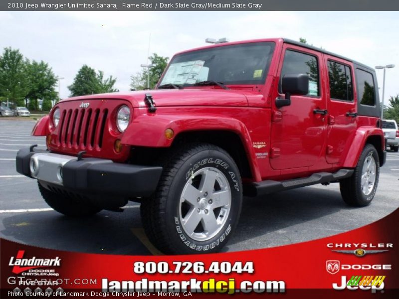 Flame Red / Dark Slate Gray/Medium Slate Gray 2010 Jeep Wrangler Unlimited Sahara