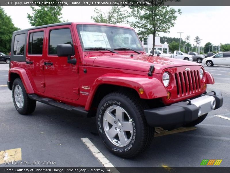 Flame Red / Dark Slate Gray/Medium Slate Gray 2010 Jeep Wrangler Unlimited Sahara