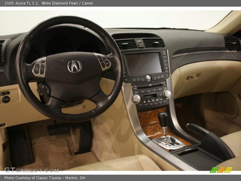 White Diamond Pearl / Camel 2005 Acura TL 3.2