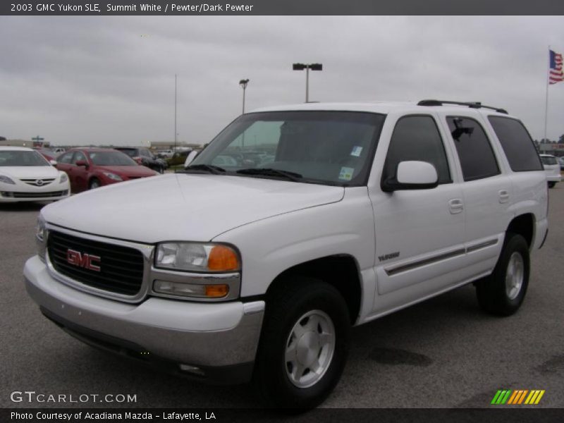 Summit White / Pewter/Dark Pewter 2003 GMC Yukon SLE