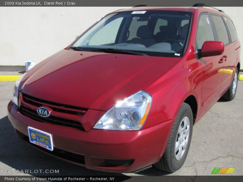 Claret Red / Gray 2009 Kia Sedona LX