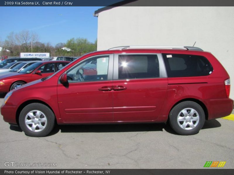 Claret Red / Gray 2009 Kia Sedona LX