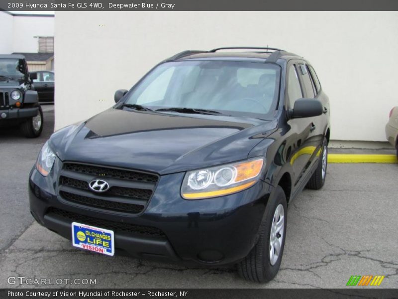 Deepwater Blue / Gray 2009 Hyundai Santa Fe GLS 4WD
