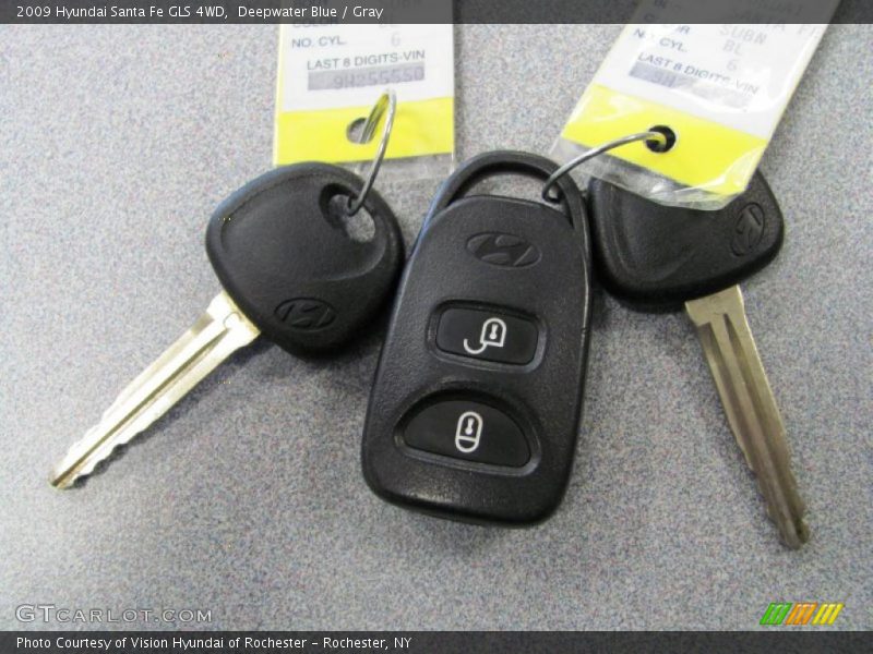 Deepwater Blue / Gray 2009 Hyundai Santa Fe GLS 4WD
